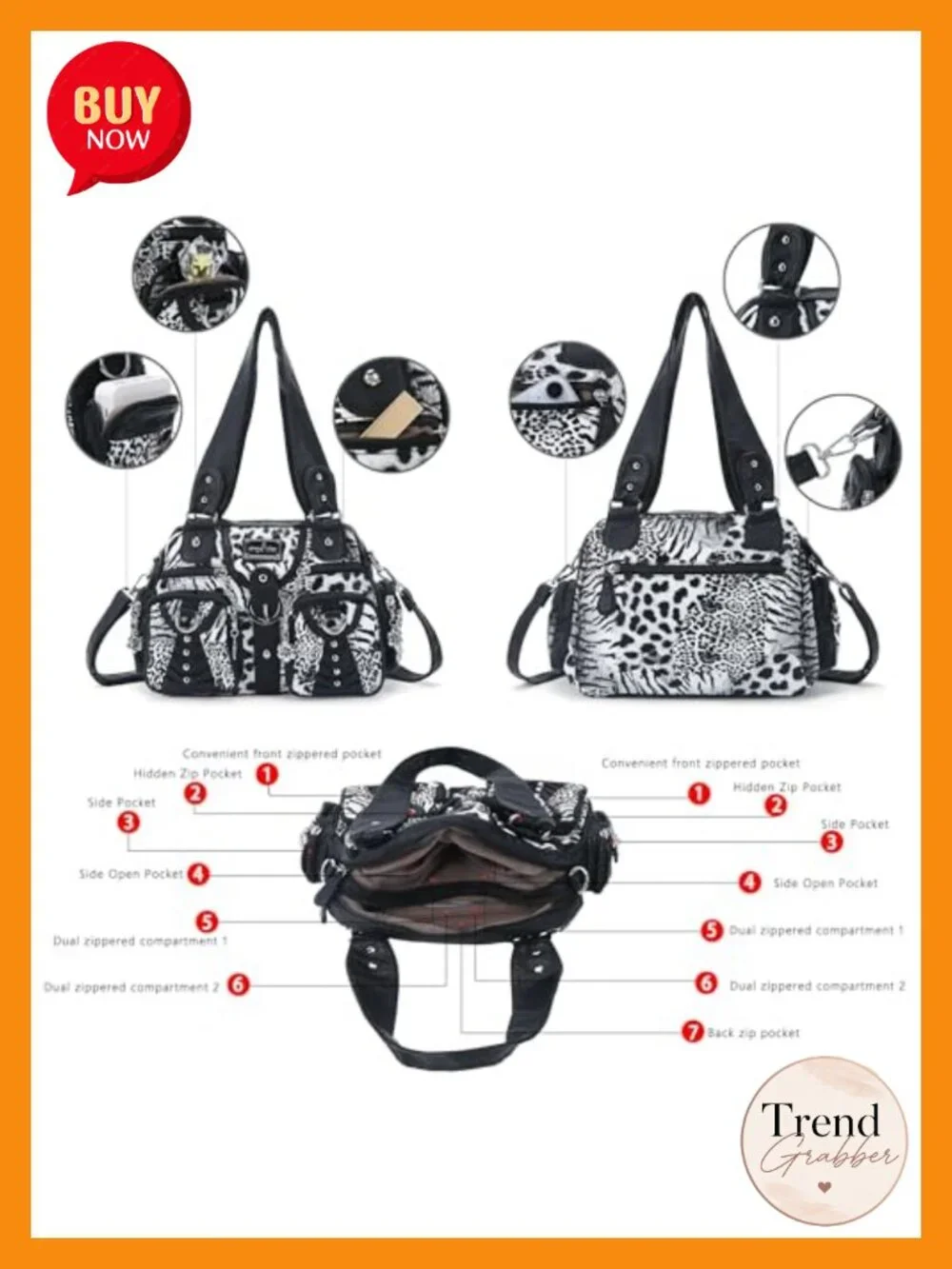 Angel Kiss Hobo Handbag Women Crossbody Shoulder Bag Multipocket Soft Vegan